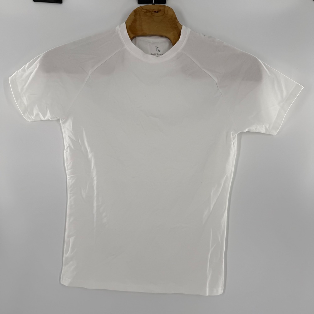 Tailored Athlete Muscle Fit T-Shirt Mens Large White Raglan Sleeve Basic Tee